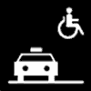 Symbole d'accessibilité : Taxi accessible aux fauteuils roulants