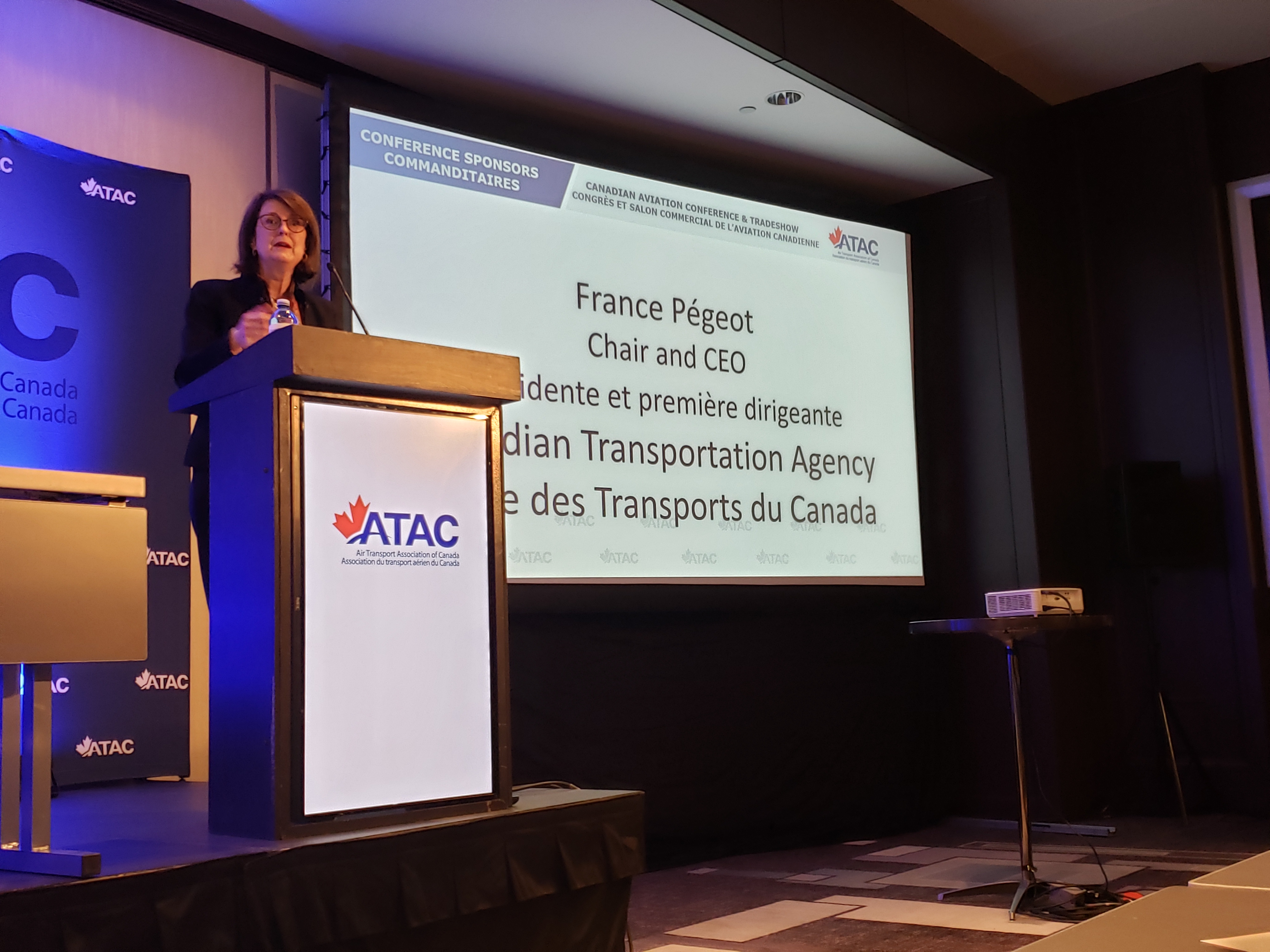 France Pégeot, Canadian Transportation Agency Chair and CEO at the ATAC Canadian Aviation Conference and Tradeshow, on November 18, 2021